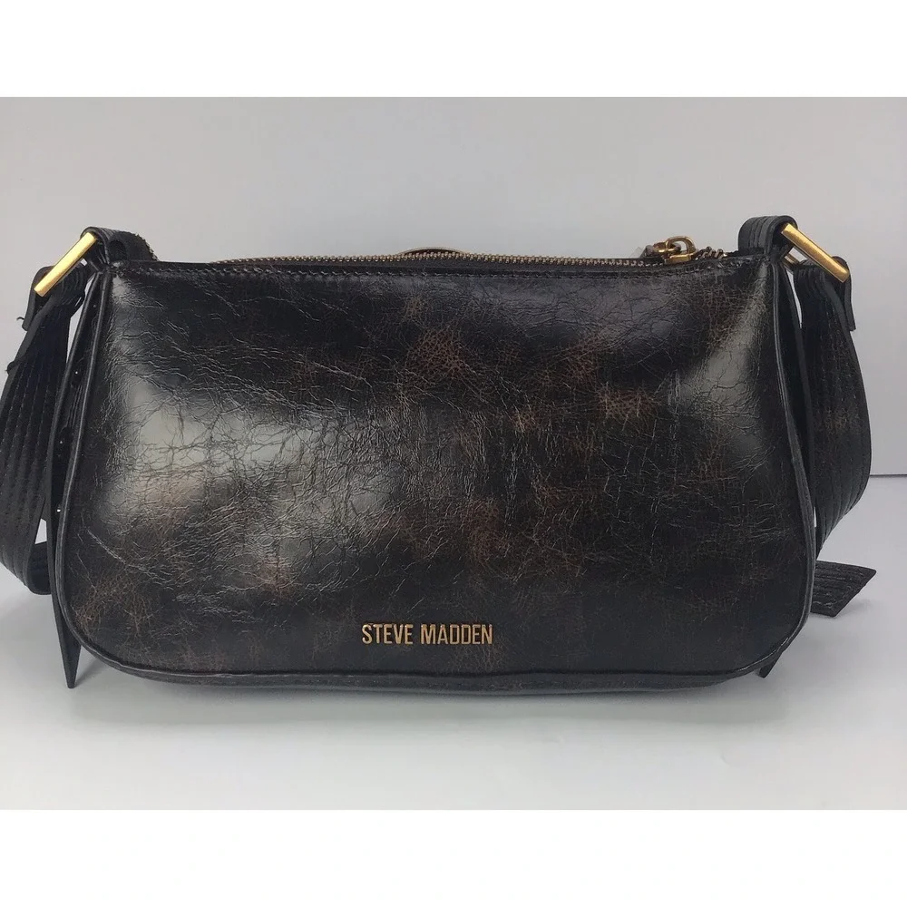 STEVE MADDEN BRubben2 brown distressed crossbody bag